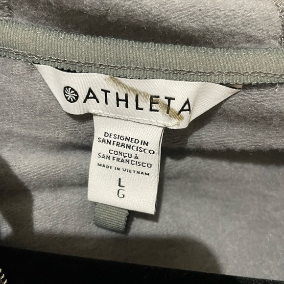 NWT Athleta Balance Hoodie Sweatshirt Full Zipper Grey Size Large - Picture 9 of 9